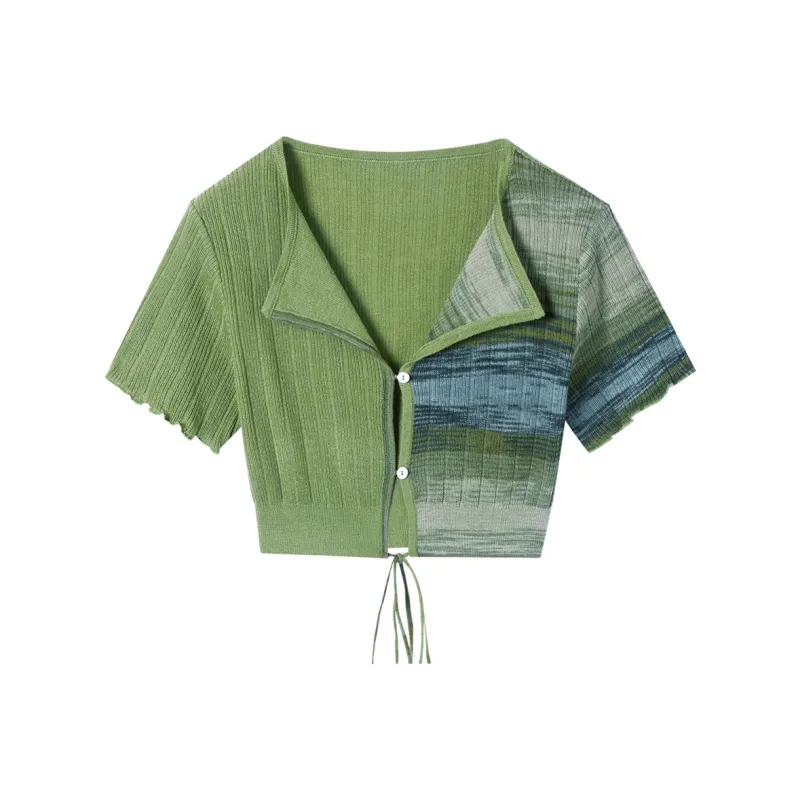 SEENFAAN Crop Tops Women's Green-0