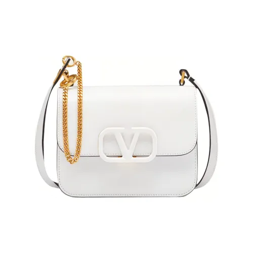 Valentino VSLING Smooth Finish Calfskin Crossbody Bag, Shoulder Bag Trumpets Women's White