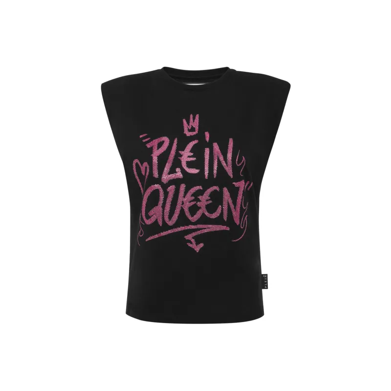 PHILIPP PLEIN Sexy Pure Crystals embellished Sleeveless T shirt-0