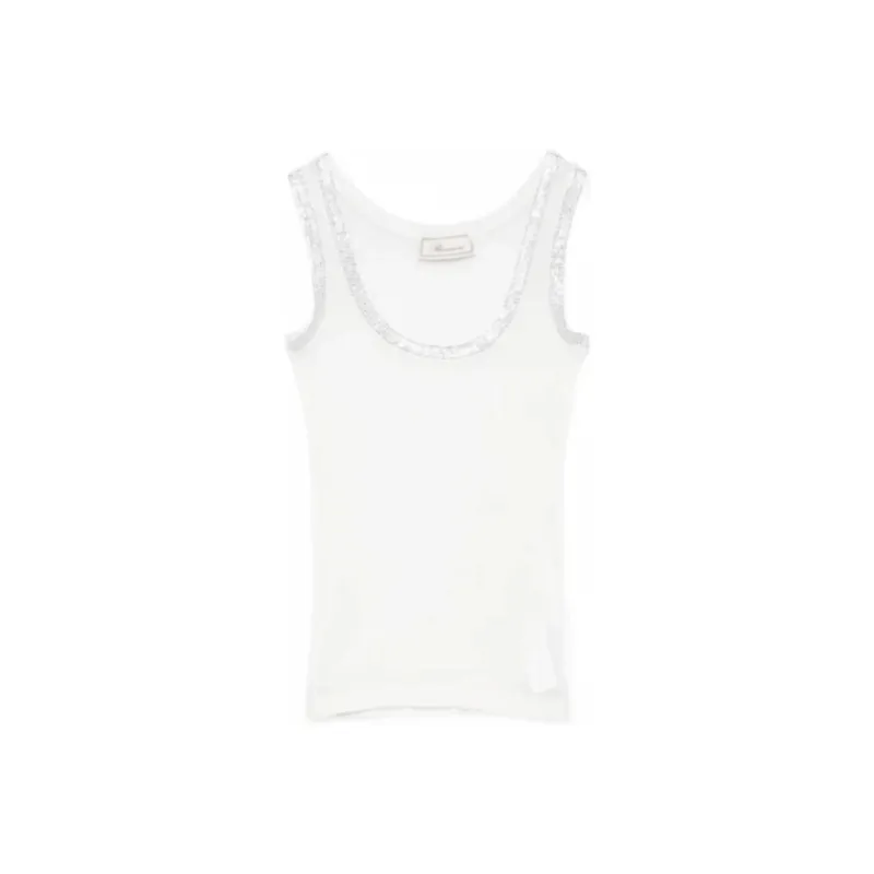 Blumarine Ribbed knit Tank Top-0