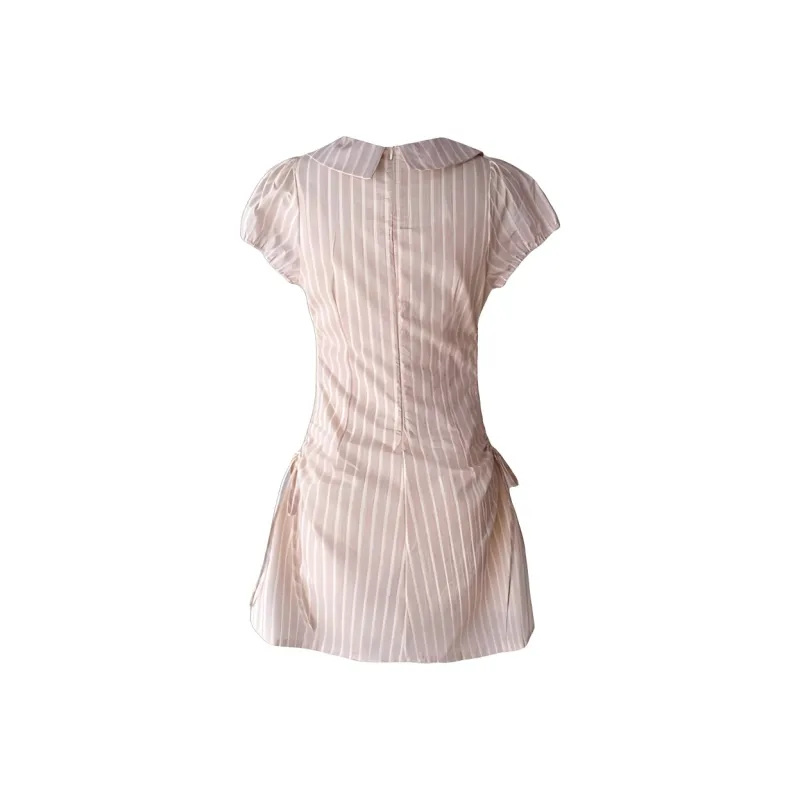 DOKZB Short Sleeved Dress Women's Pink-1