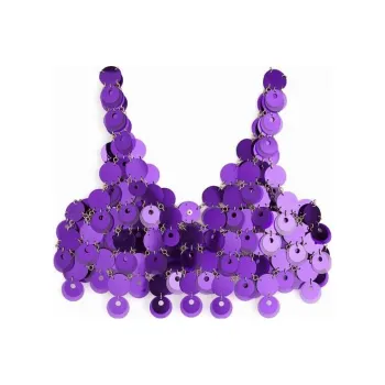 H&M Sequin Disc Crop Top Purple