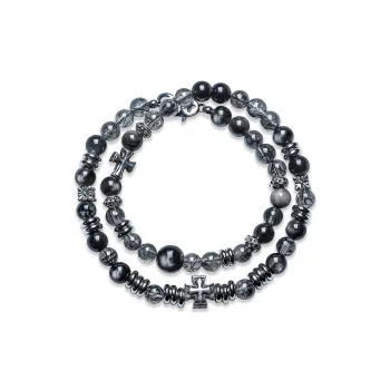 Cuud Natural Obsidian Bracelets Men's