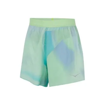 HOKA ONE ONE SS25 Sports Shorts Men's Green Apple Print