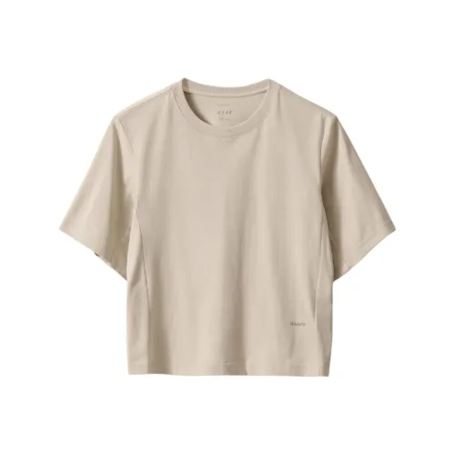 MAAP Lifestyle Collection Casual Cropped Versatile Short Sleeved Drop Shoulder Sleeve T Shirt Women's Morning Mist