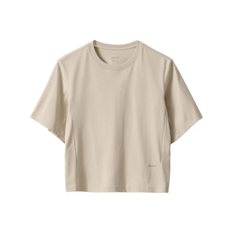 MAAP Lifestyle Collection Casual Cropped Versatile Short Sleeved Drop Shoulder Sleeve T Shirt Women's Morning Mist-0