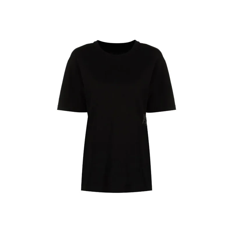 T By Alexander Wang Essential Jersey Puff Logo Shrunk Tee Black-0