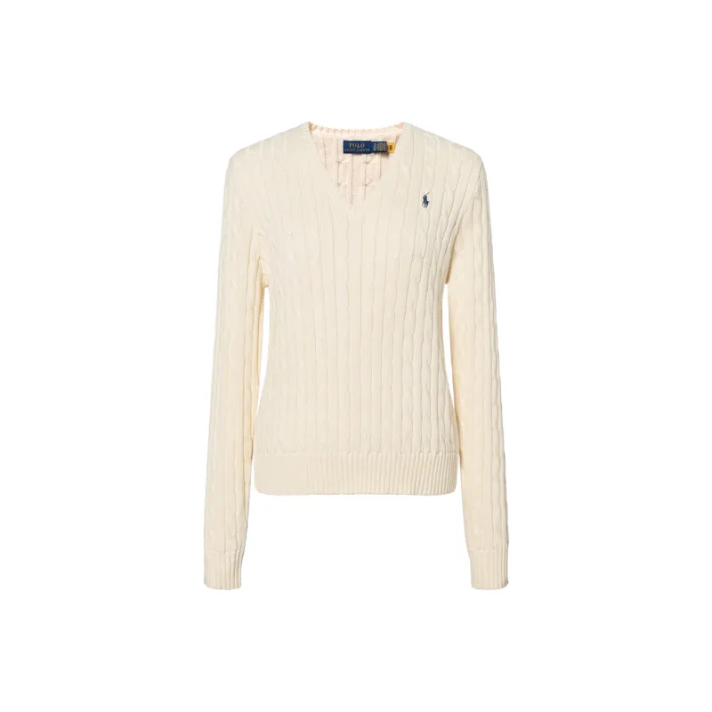 Polo Ralph Lauren Kimberly Cable Knitted V Neck Jumper-0