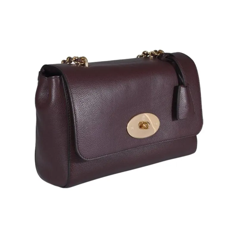 Mulberry Grain Leather Crossbody Bag, Shoulder Bag Women's Burgundy Color-1