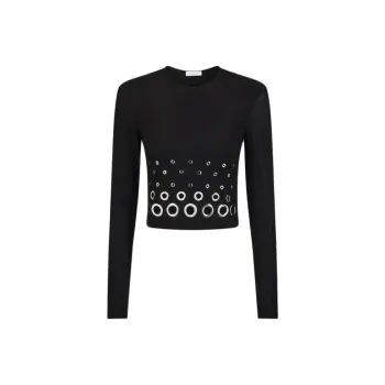 Paco Rabanne Eyelet Crop Top