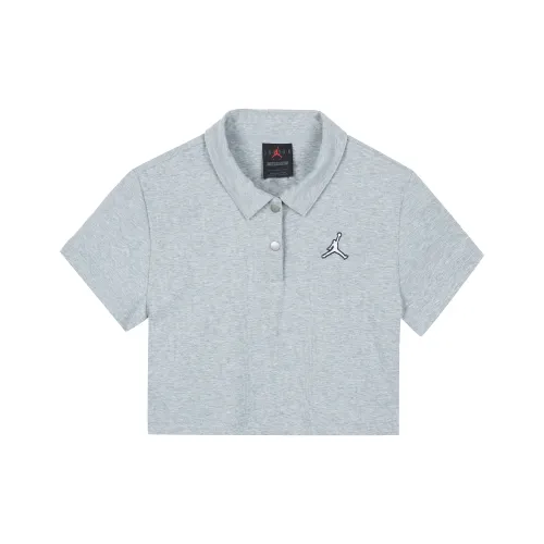JORDAN Crop Tops Women's Light Gray