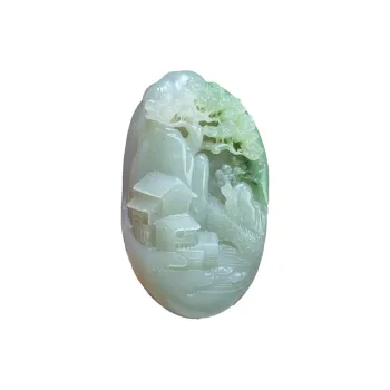 BUDOUXIAOAI Hetian Jade Handheld Piece Green Jadeite Men's