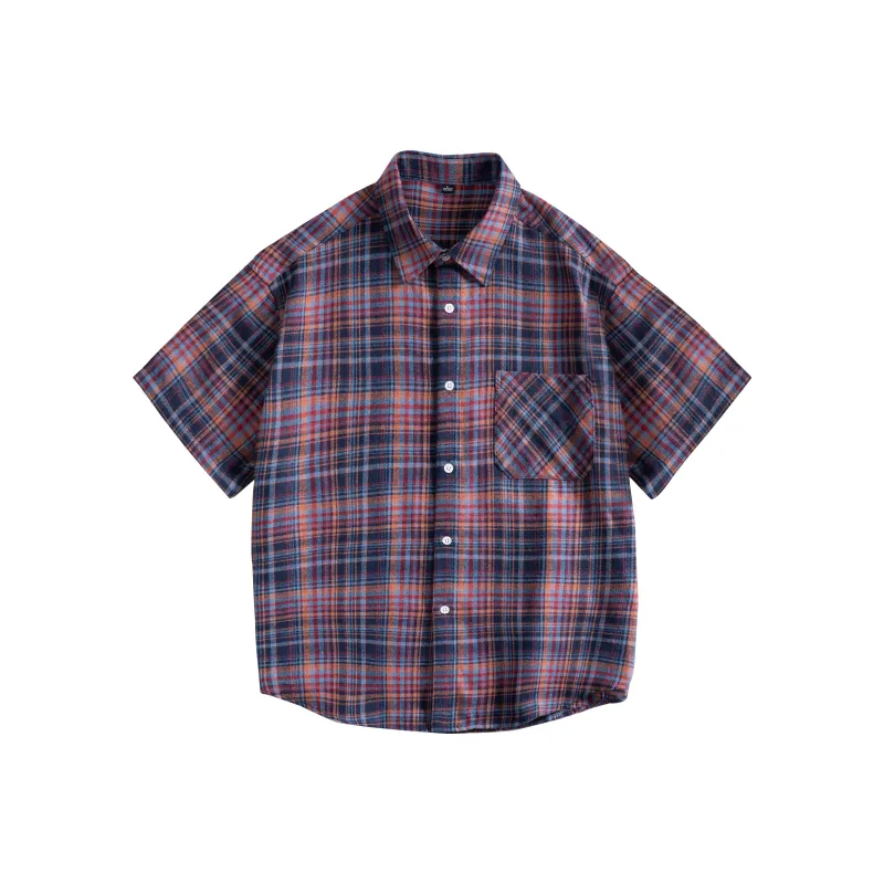 Lightning X Storm Shirt Unisex Blue Red Plaid-0
