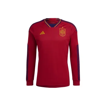Adidas Spain 22 Long Sleeve Home Jersey Soccer Jerseys Men's Red