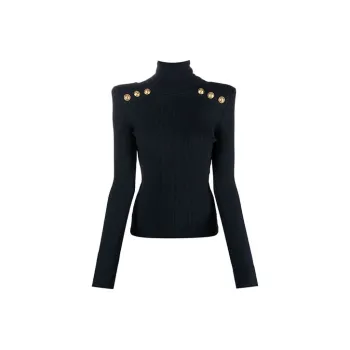 BALMAIN FW21 Slim Fit Sweater Women's Dark Blue