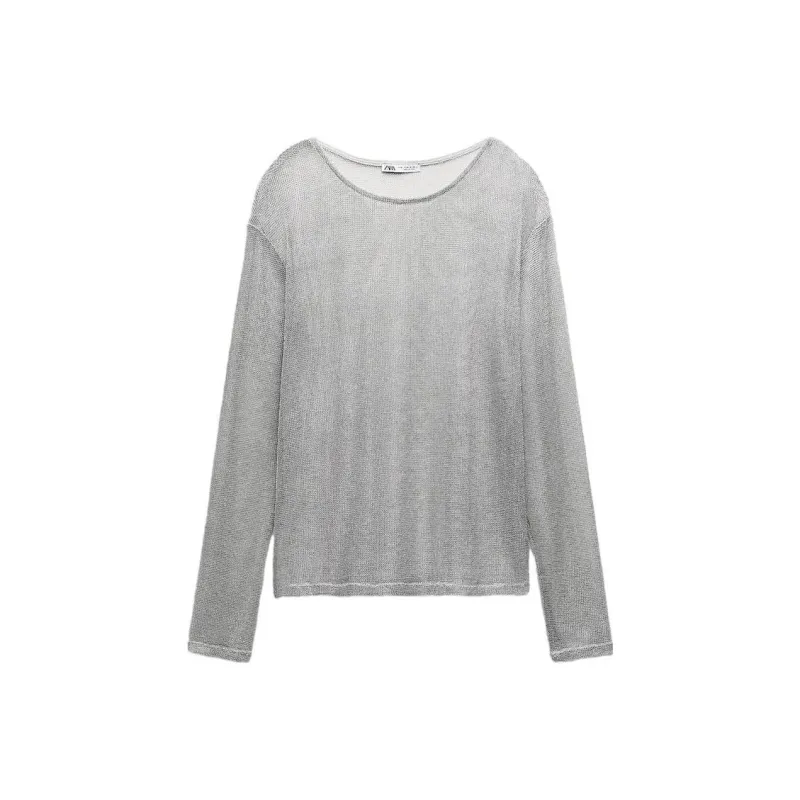 ZARA T-Shirts Women's Silver-0