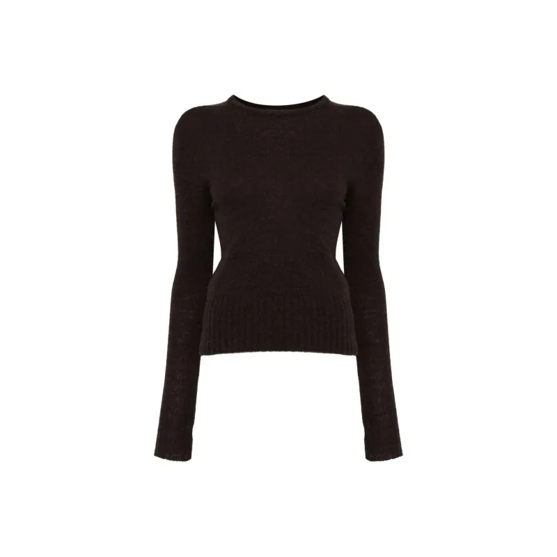 Lemaire Fitted Sweater 'Dark Acajou Melange'-0