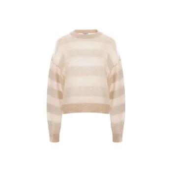 Brunello Cucinelli Sequined Striped Crewneck Jumper