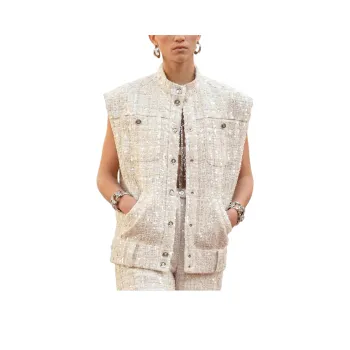 CHANEL 2001 Tweed Sleeveless Jacket