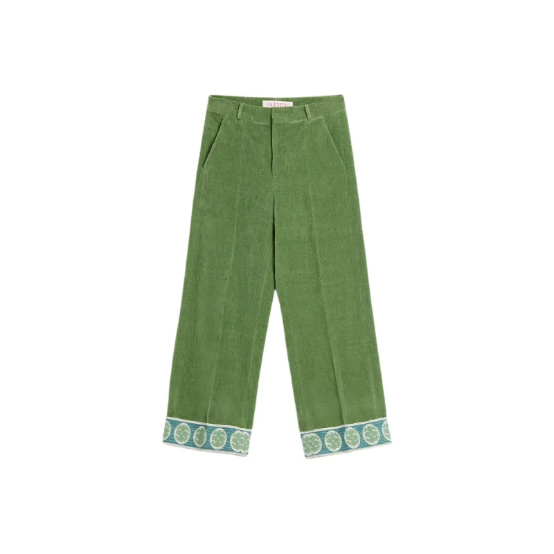 Valentino Straight Leg Velvet Trousers-0