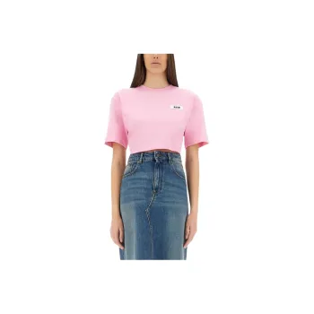 MSGM Tie detail Cropped T shirt