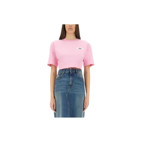 MSGM Tie detail Cropped T shirt