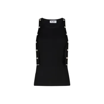 The Attico Logo Patch Ribbed Tank Top
