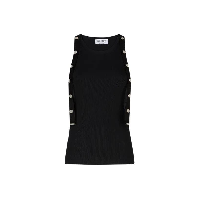 The Attico Logo Patch Ribbed Tank Top-0