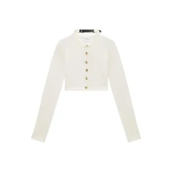 COURREGES Cropped Fine knit Cardigan