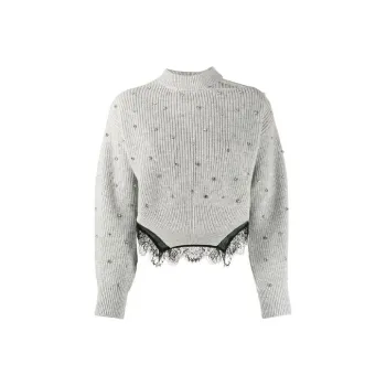 Self portrait FW21 Loose Fit Sweater Women's Gray