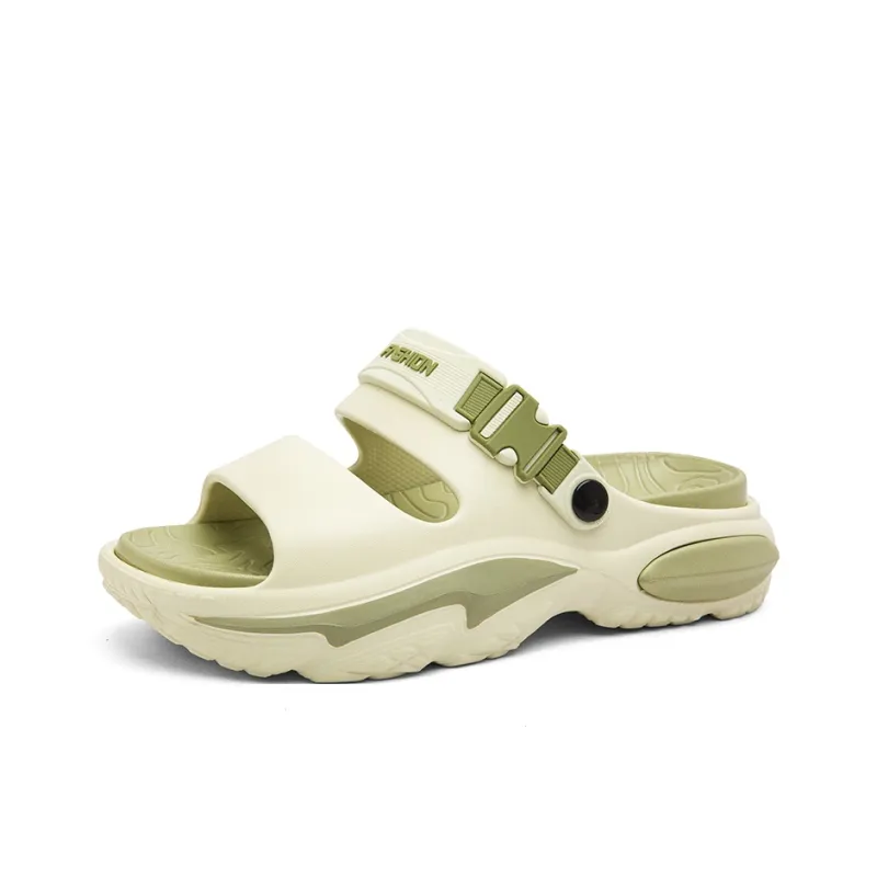 FCMM Beach Sandals Men Khaki/Black Gray/Matcha Green/Black Orange-12