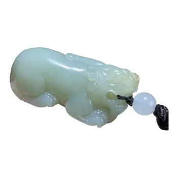 BUDOUXIAOAI Hetian Jade Handheld Piece White Jade/Pale Greenish White Jade Men's