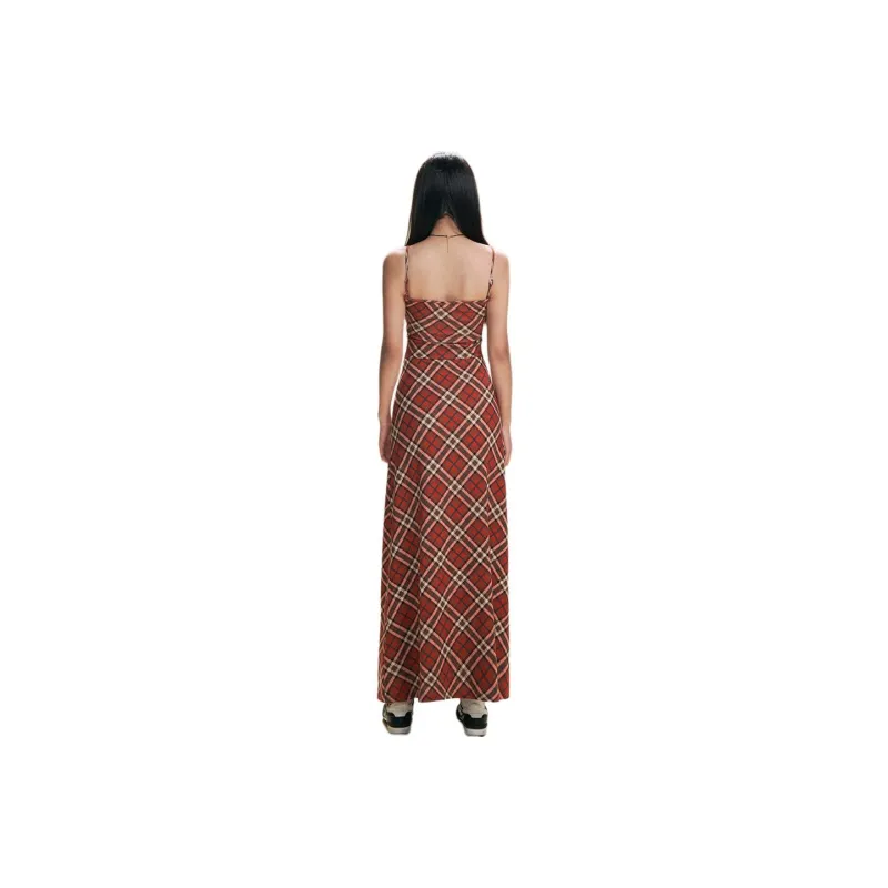 PAZZO Slip Dress Women's Red Plaid-1