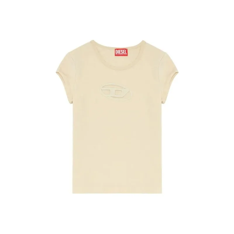 DIESEL Regular T Shirt Women's Beige Yellow-0