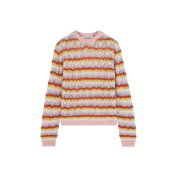 Maison Kitsune Striped Lace Jumper