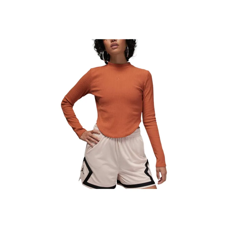 Jordan T-Shirt Women's Gray Peach Red-0
