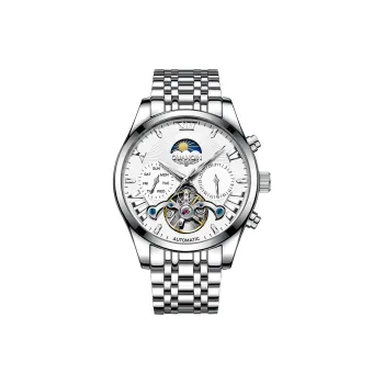GUANQIN Ruidong Collection Automatic Mechanical Movement Steel Strap Watch Men's Watches White Dial