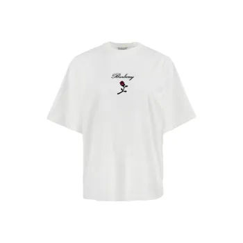 Burberry Logo Embroidered Crewneck T Shirt 'Rain'