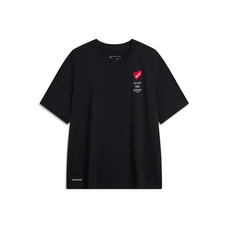 LiNing Drop Shoulder Sleeve T Shirt Women's Black-0