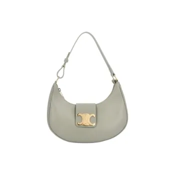 CELINE AVATriomphe Calfskin Shoulder Bag Women's Gray