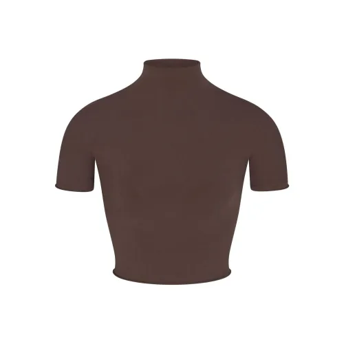 SKIMS SS24 T-Shirt Women's ESPRESSO/Dark Coffee Color