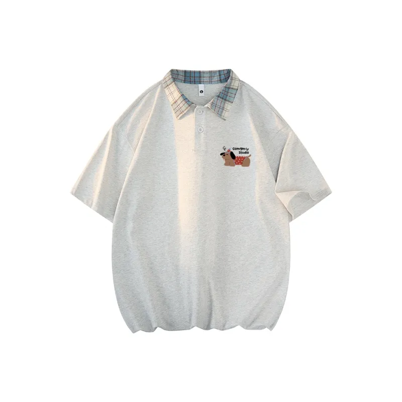COMGM T Shirt Unisex Apricot Red Plaid-4