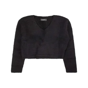 AMIRI Cropped Boucle Sweater 'Black'