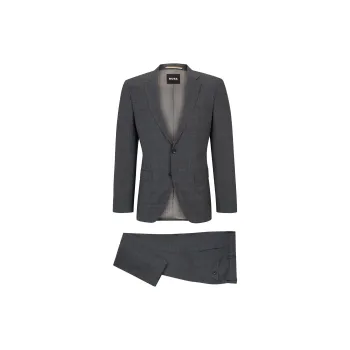 HUGO BOSS FW23 Slim-Fit Suit In Checked Stretch Wool Business Suits Men's