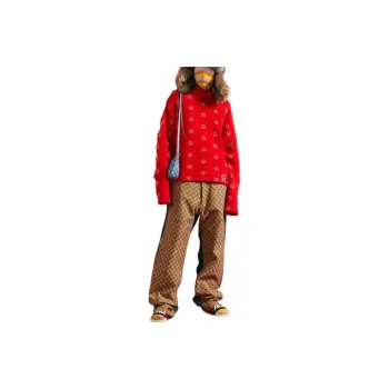 PALACE X GUCCI Wool Knit Strawberry With Studs And Crochet Detail Hoodie