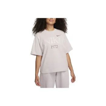 Nike Sportswear Classics Drop Shoulder Sleeve T Shirt Women's Platinum Purple