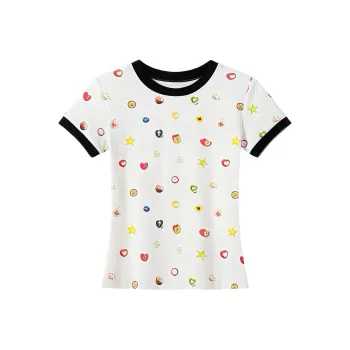 KYKW Set in Sleeve T Shirt Women's White