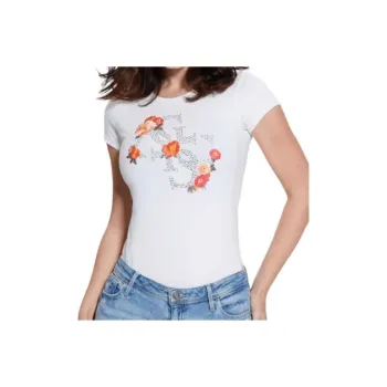GUESS Quattro G Floral Tee T-Shirt Women's Pure White