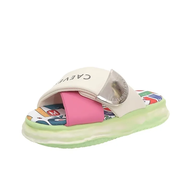 REIHUNG Rubber Sole Sequins Quiet Abrasion Resistant Quick Dry Massage Cushioning Slide Slippers Women's-6