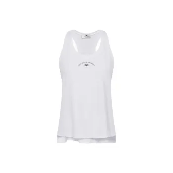 Elisabetta Franchi Logo Printed Jersey Tank Top